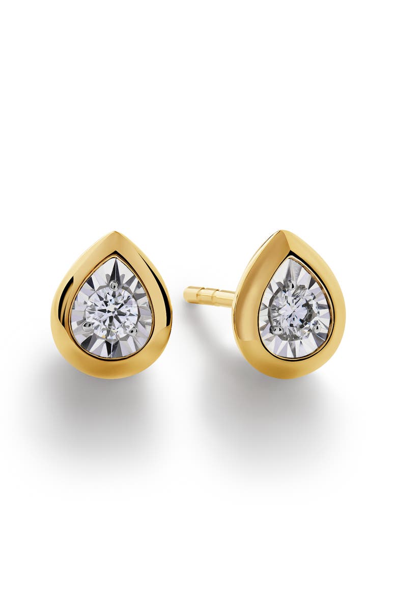 Monica Vinader Lab Grown Diamond Pear Stud Earrings, Main, color, 18Ct Gold Vermeil / Lab Dia