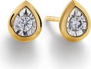 Monica Vinader Lab Grown Diamond Pear Stud Earrings
