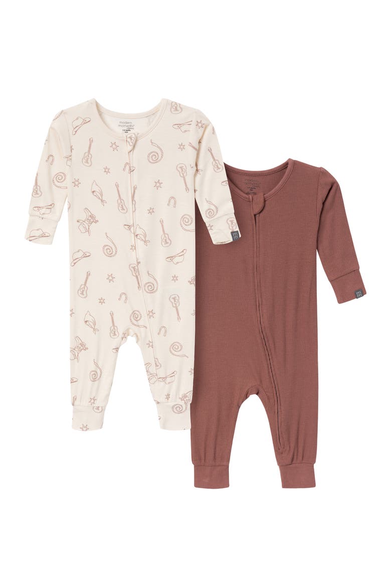 2-Pack Unisex Tight Fitting Footless Pajamas, Main, color, Beige Cowboy