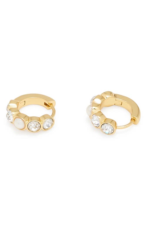 KURT GEIGER KURT GEIGER LONDON FAUX PEARL & CRYSTAL HUGGIE EARRINGS