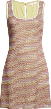 Ramy Brook Liora Metallic Chevron Stripe Dress