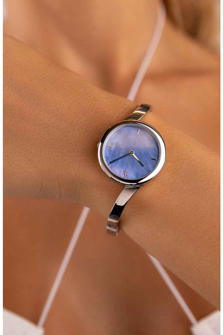 Claire Gemstone Watch, Alternate, color, Blue Pearl-Silver
