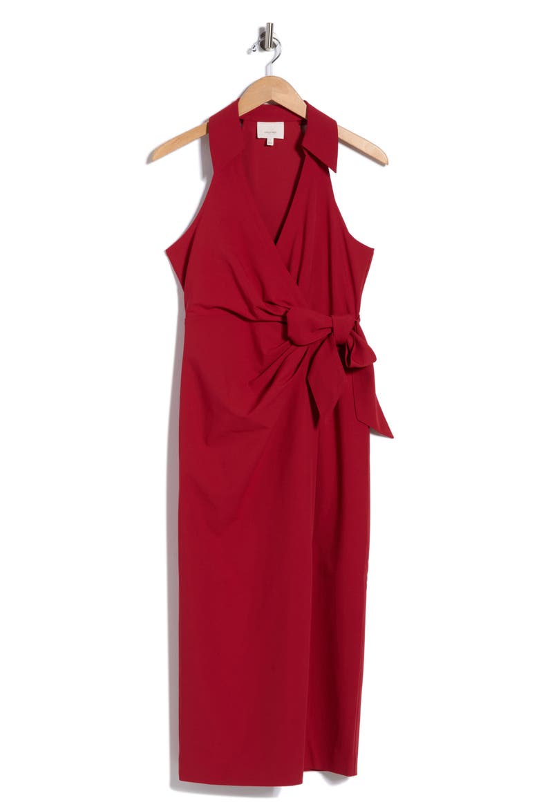 Ellison Sleeveless Wrap Dress, Alternate, color, BORDEAUX