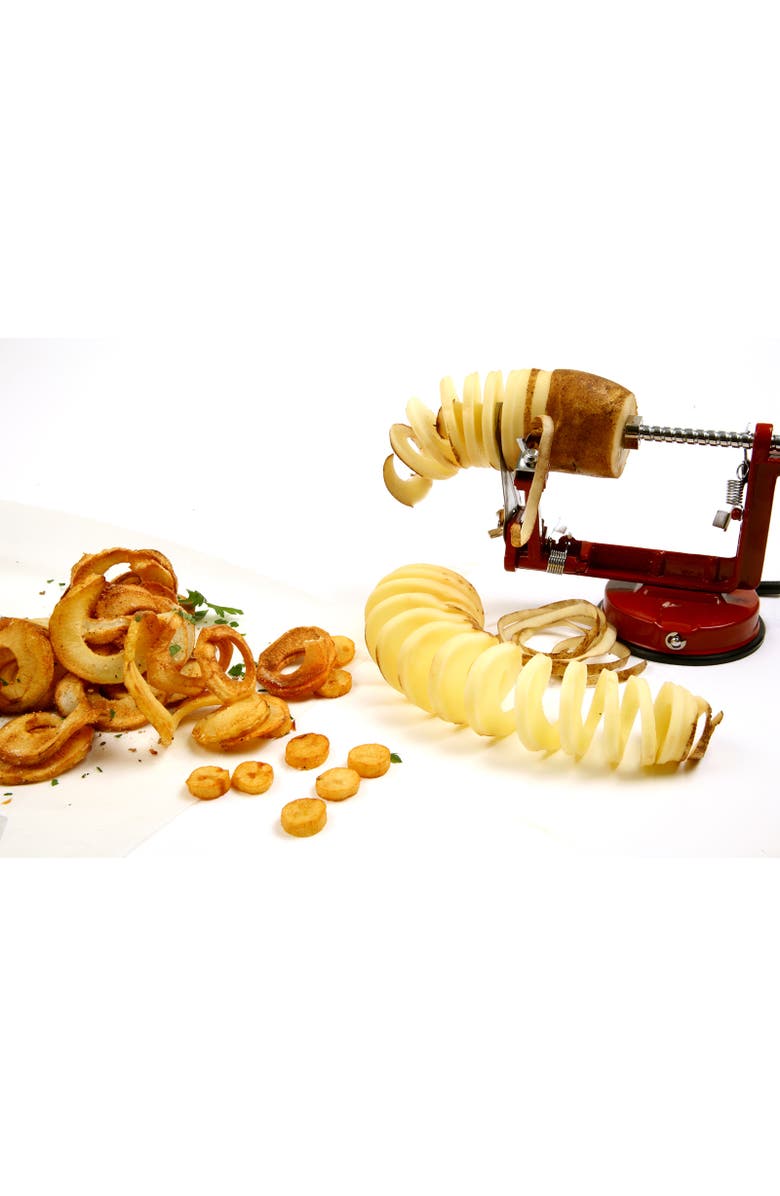 Norpro Apple-Master Parer, Slicer & Corer With Vacuum Base and Clamp for Rough Surfaces, Alternate, color, Red