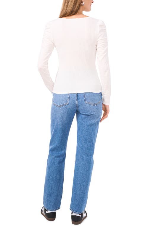 1.state Scoop Neck Puff Sleeve Top In New Ivory