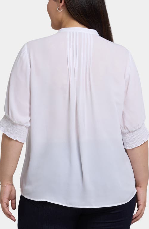 Nydj Print Peasant Top In Optic White