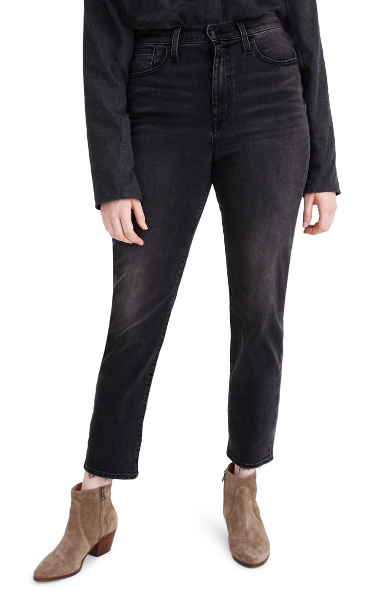 Madewell The Momjean Fray Ankle Jeans: Comfort Stretch Edition, Main, color, 