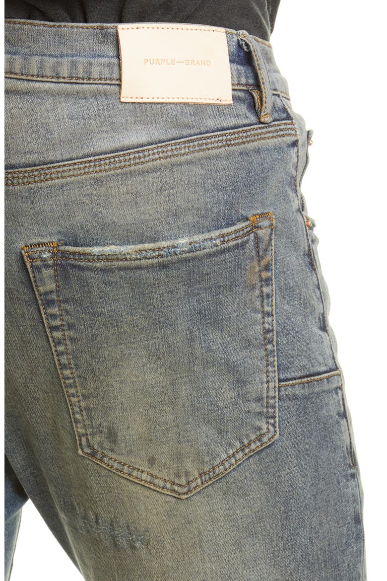 PURPLE Skinny Fit Jeans, Alternate, color, INDIGO OIL REPAIR