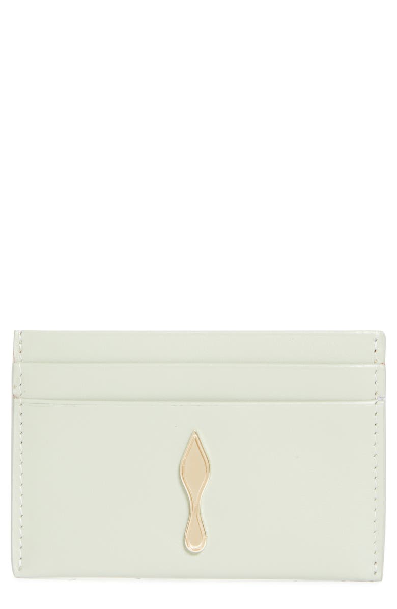 Christian Louboutin Bettina Leather Card Case, Main, color, Haiiro/ Gold