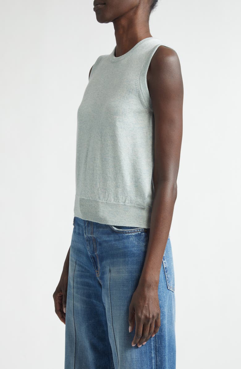 Johnstons of Elgin Iris Cashmere Sweater Vest, Alternate, color, Lunan Mint