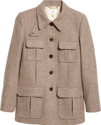 Chloé Herringbone Wool Twill Jacket | Nordstrom Chloé Herringbone Wool Twill Jacket | Nordstrom