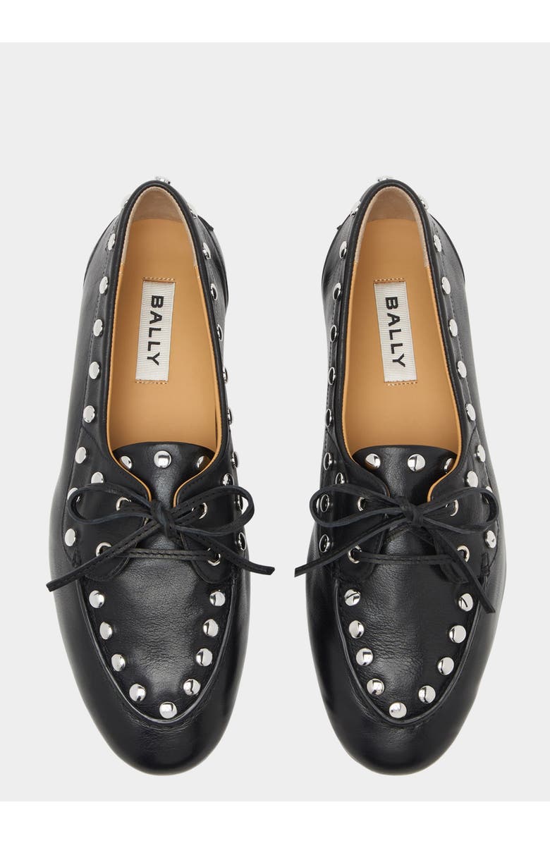 Bally Plume Moccasin in Leather with Studs, Alternate, color, Black