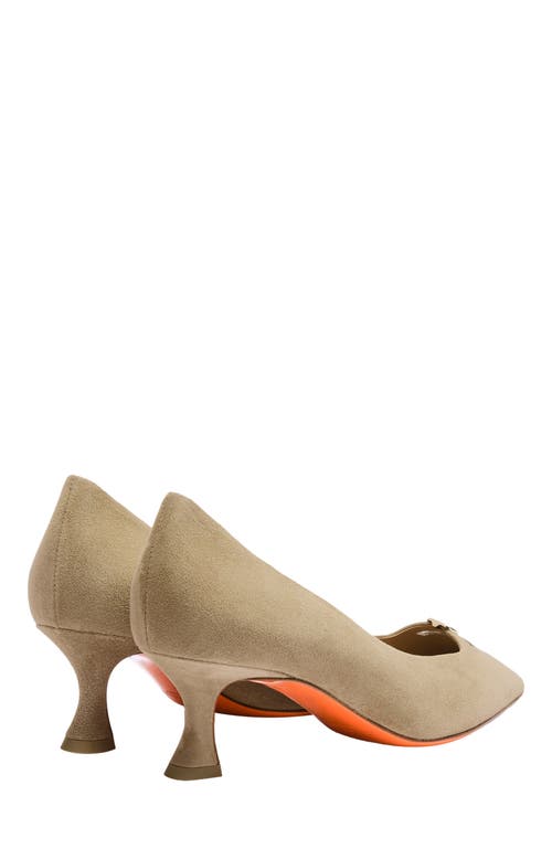 Santoni Suede Mid-heel Pump In Brown