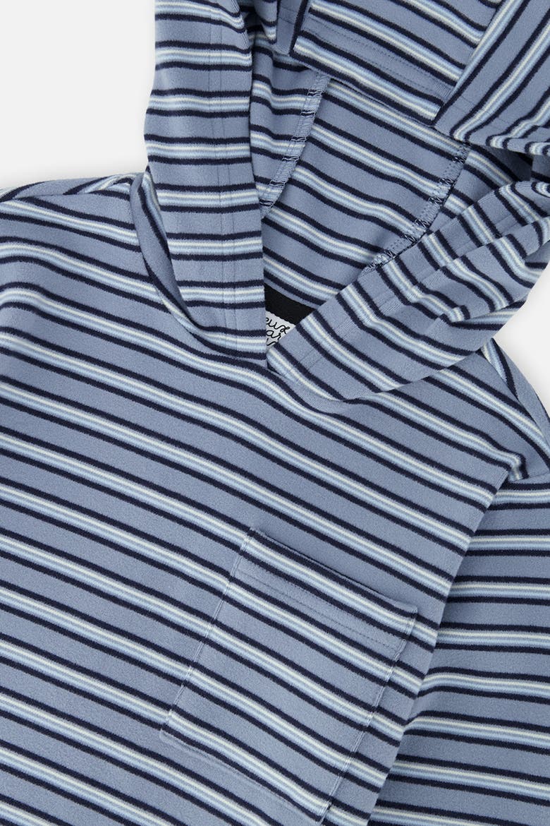 Striped Brushed Jersey Hooded Long Sleeve T-Shirt, Alternate, color, Blue Striped White