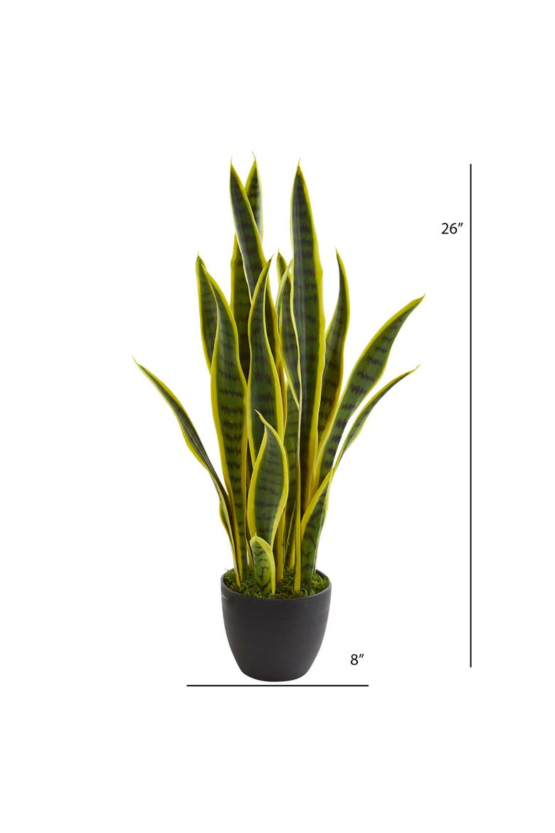 26-in Artificial Sansevieria Snake Plant, Alternate, color, Green