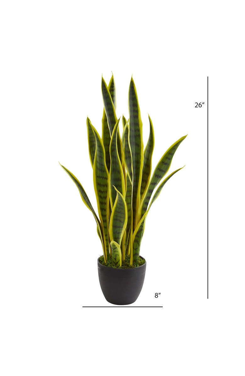 NEARLY NATURAL 26-in Artificial Sansevieria Snake Plant, Alternate, color, Green