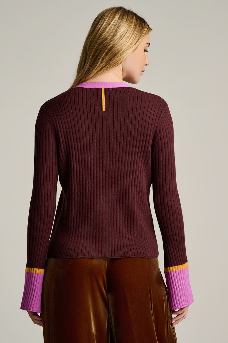 Cuff Keeper Cotton Cashmere Cardigan, Alternate, color, Rum Rasin