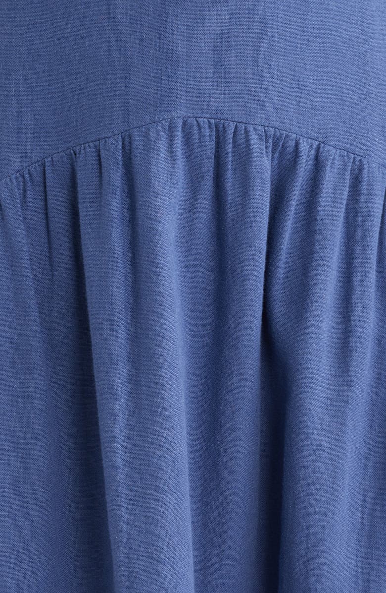 Treasure & Bond Halter Neck Drop Waist Linen Blend Maxi Dress, Alternate, color, Blue Indigo