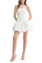 Pleated Strapless Bubble Hem Minidress