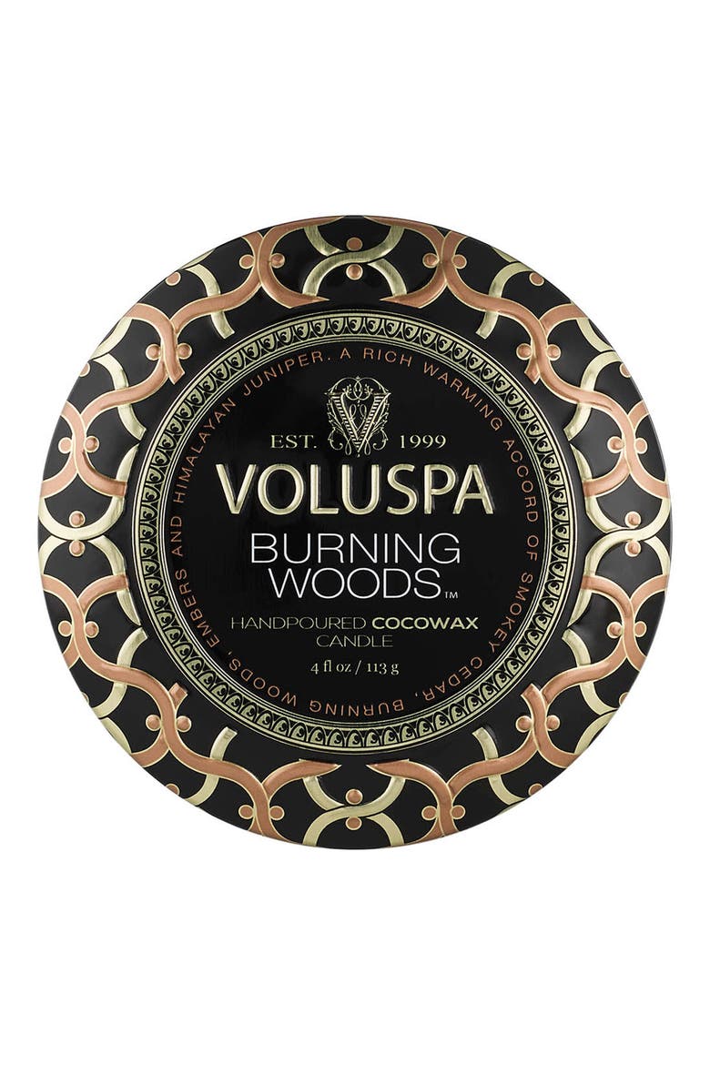 Burning Woods Mini Tin Candle, Alternate, color, NO COLOR