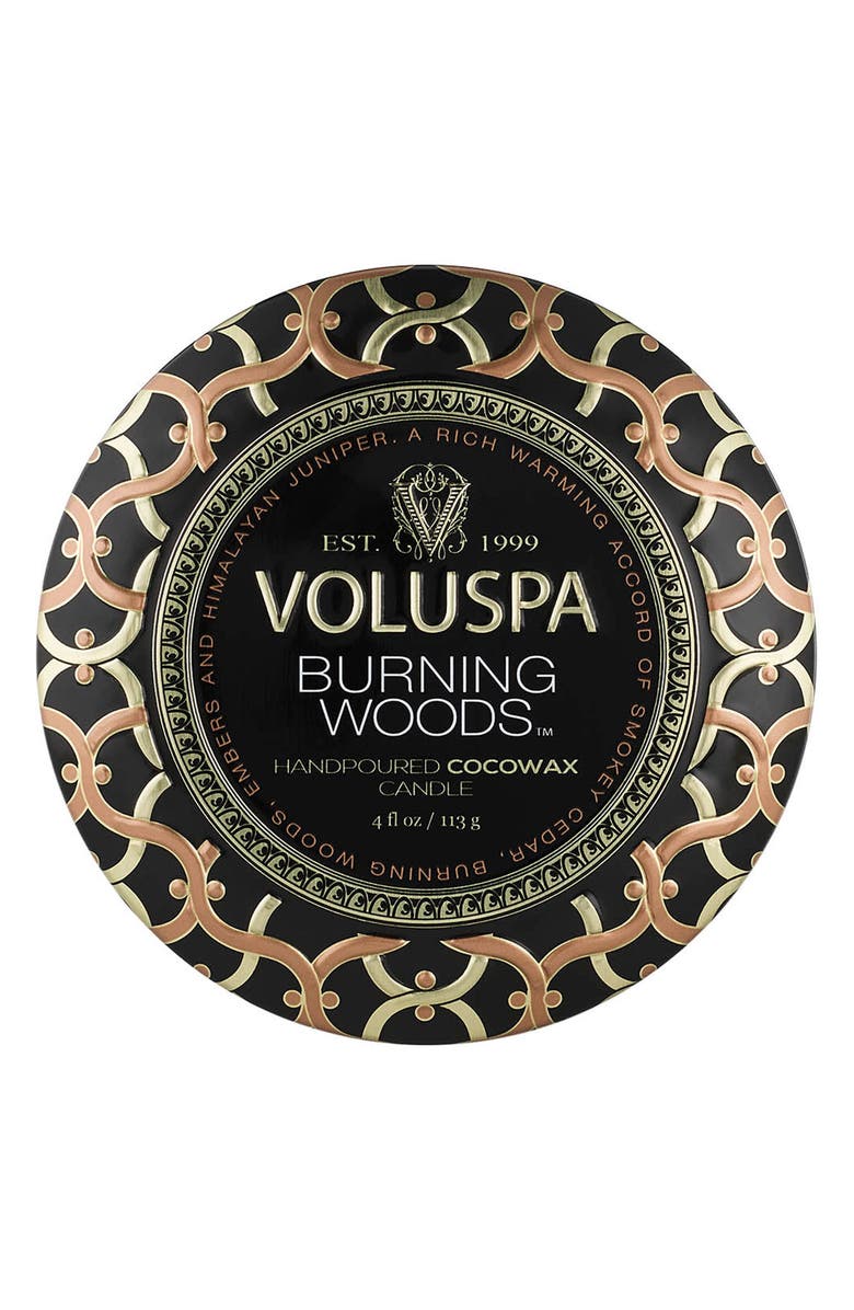 Voluspa Burning Woods Mini Tin Candle, Alternate, color, 