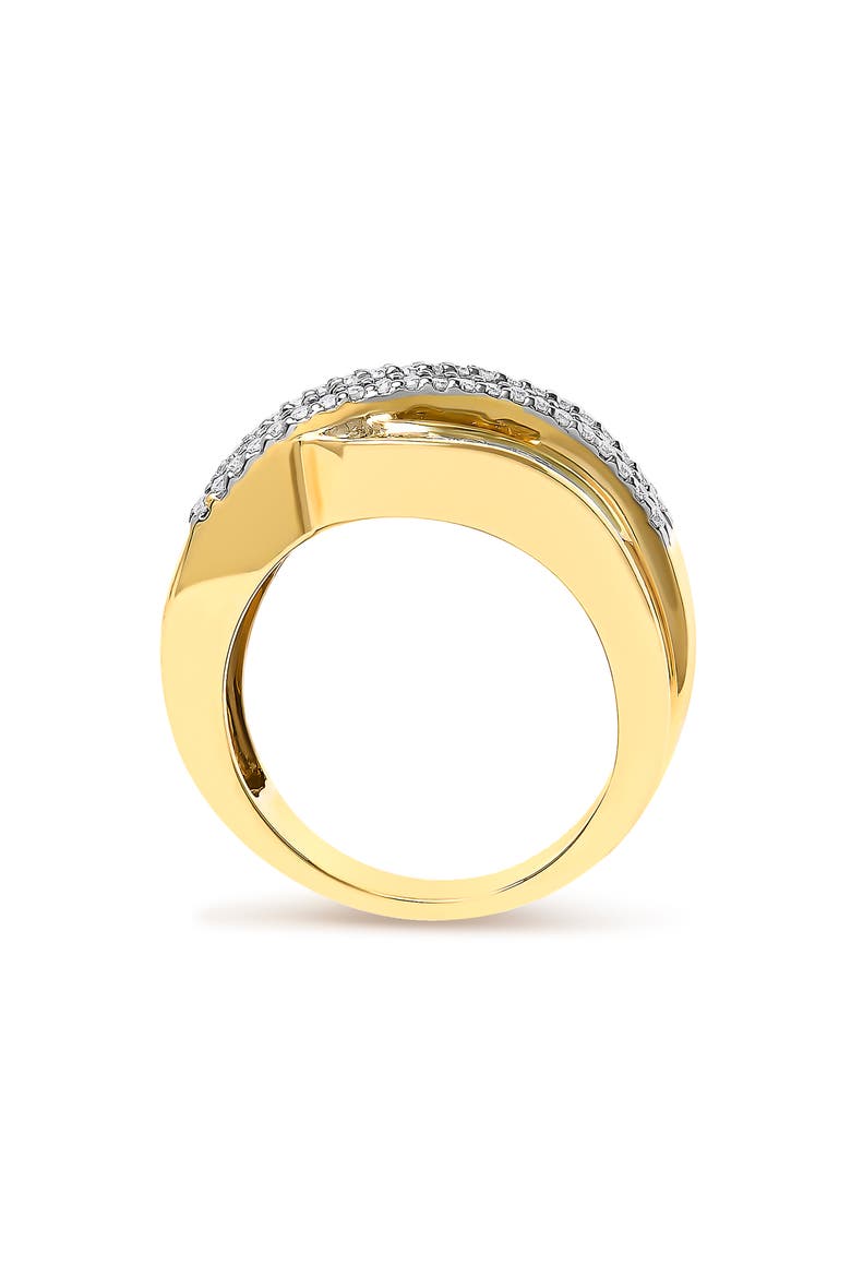14K Yellow Gold 1.0 Cttw Diamond Wave Design Band Ring, Alternate, color, Yellow Gold