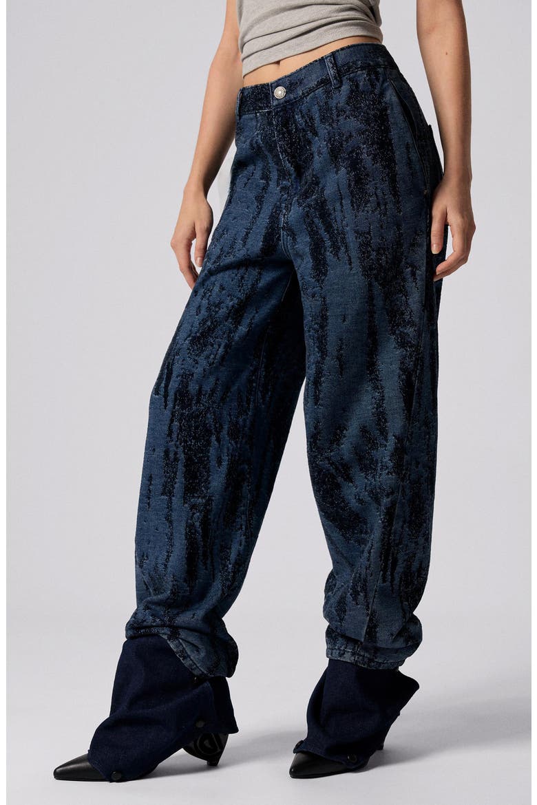 Hight Waist Barrel Legs Jeans, Main, color, DARK BLUE