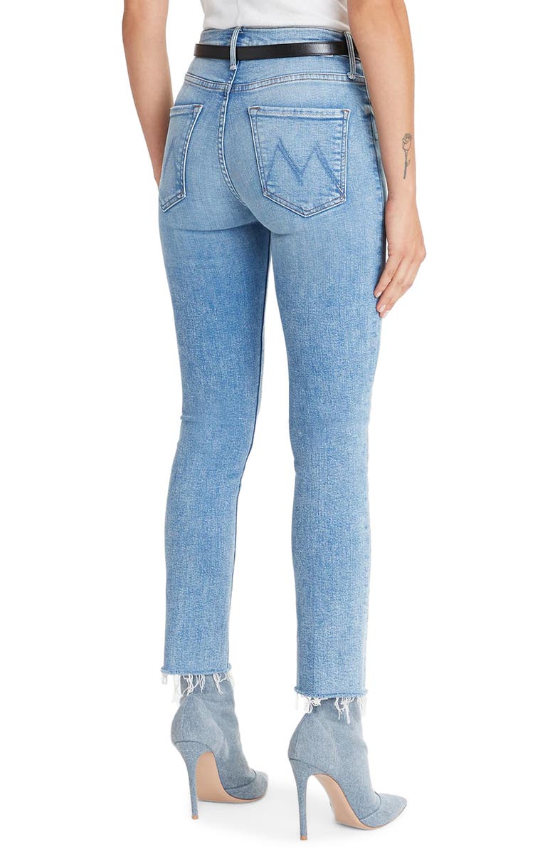 MOTHER The Dazzler High Waist Fray Ankle Straight Leg Jeans, Alternate, color, 