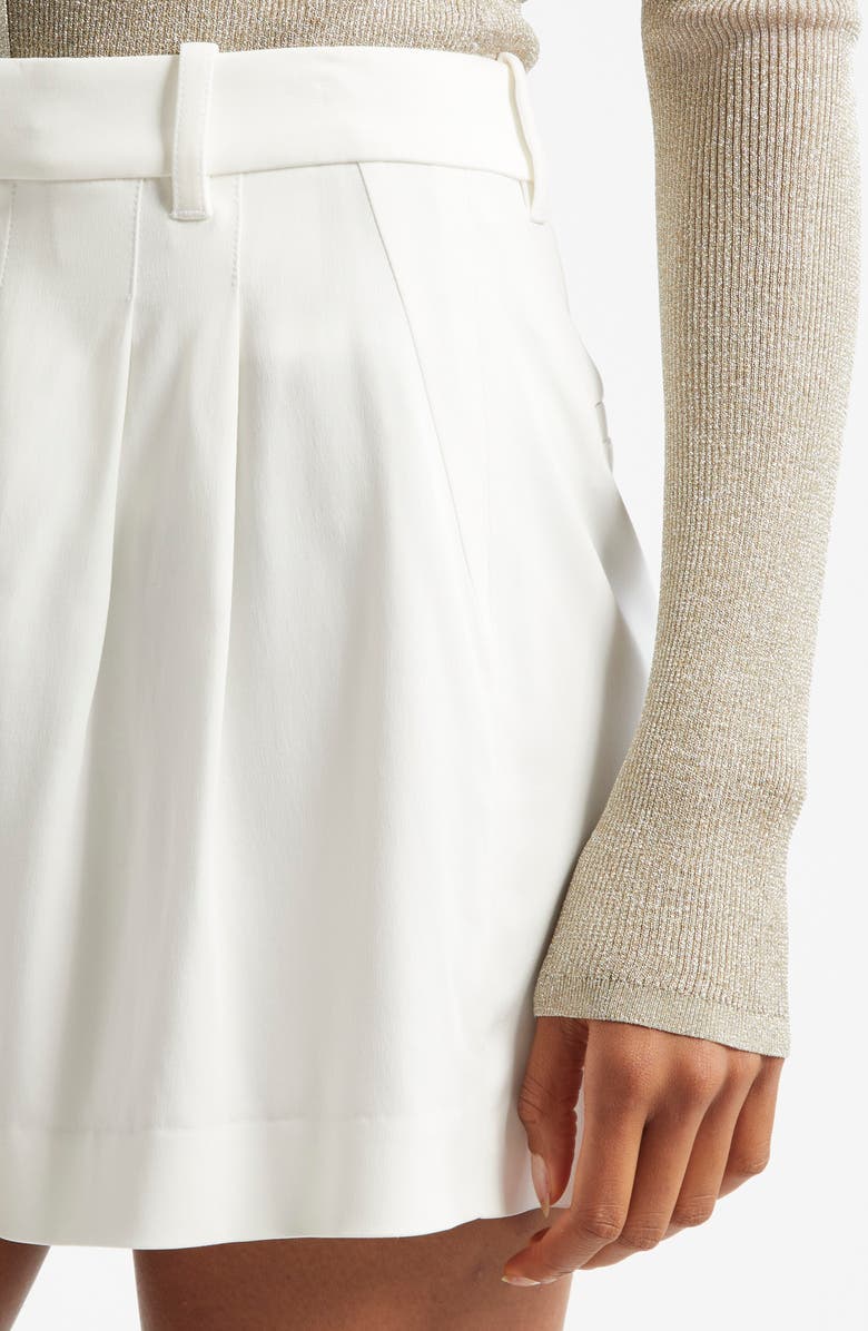 A.L.C. Charles Pleated High Waist Shorts, Alternate, color, White