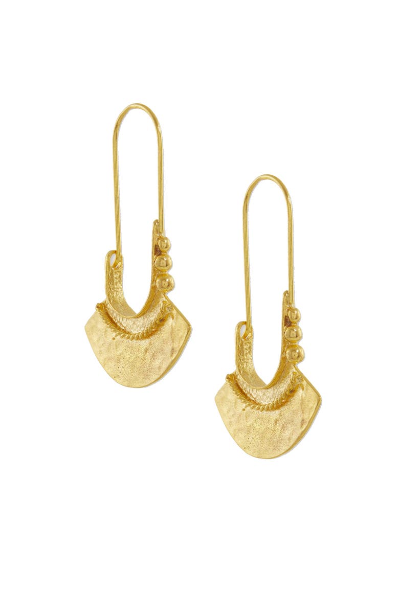 Selma Drop Earrings, Main, color, Brass