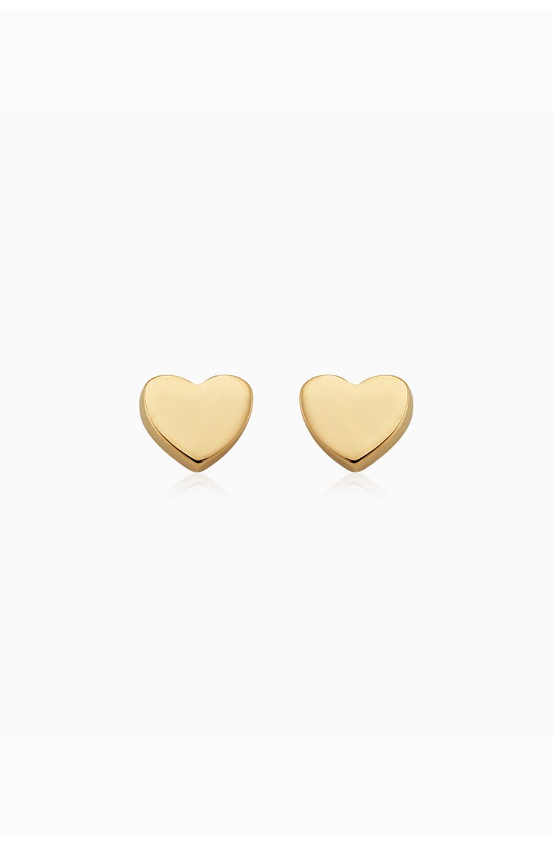 Oradina 14K Gold Sweet Heart Studs, Alternate, color, Yellow Gold