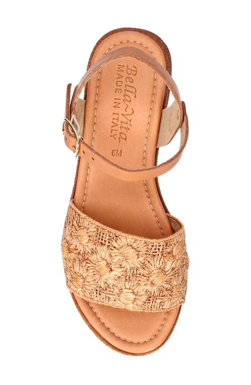 Shop Bella Vita Kea Espadrille Wedge Sandal In Natural Floral Raffia-leather
