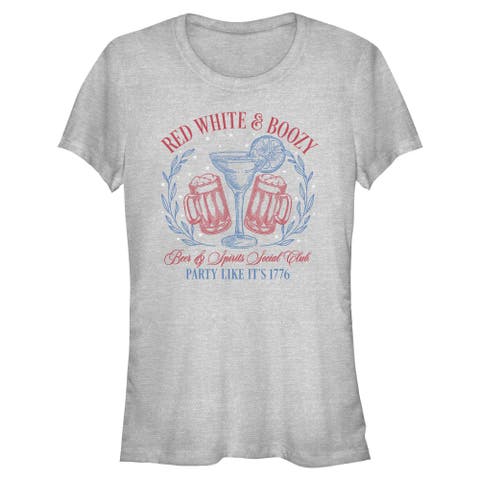 Juniors Lost Gods Red White and Boozy Party T Shirt