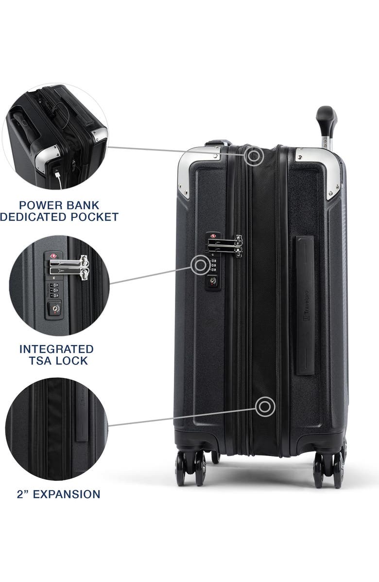 TRAVELPRO Platinum Elite Hardside Expandable Carry-on 21-Inch Spinner, Alternate, color, Shadow Black