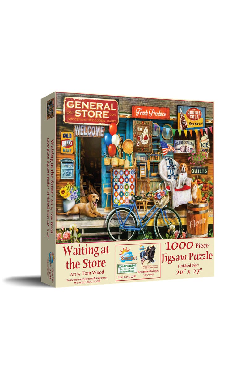 Sunsout Waiting at the Store 1000 piece Jigsaw Puzzle for Adults, Main, color, Multicolor