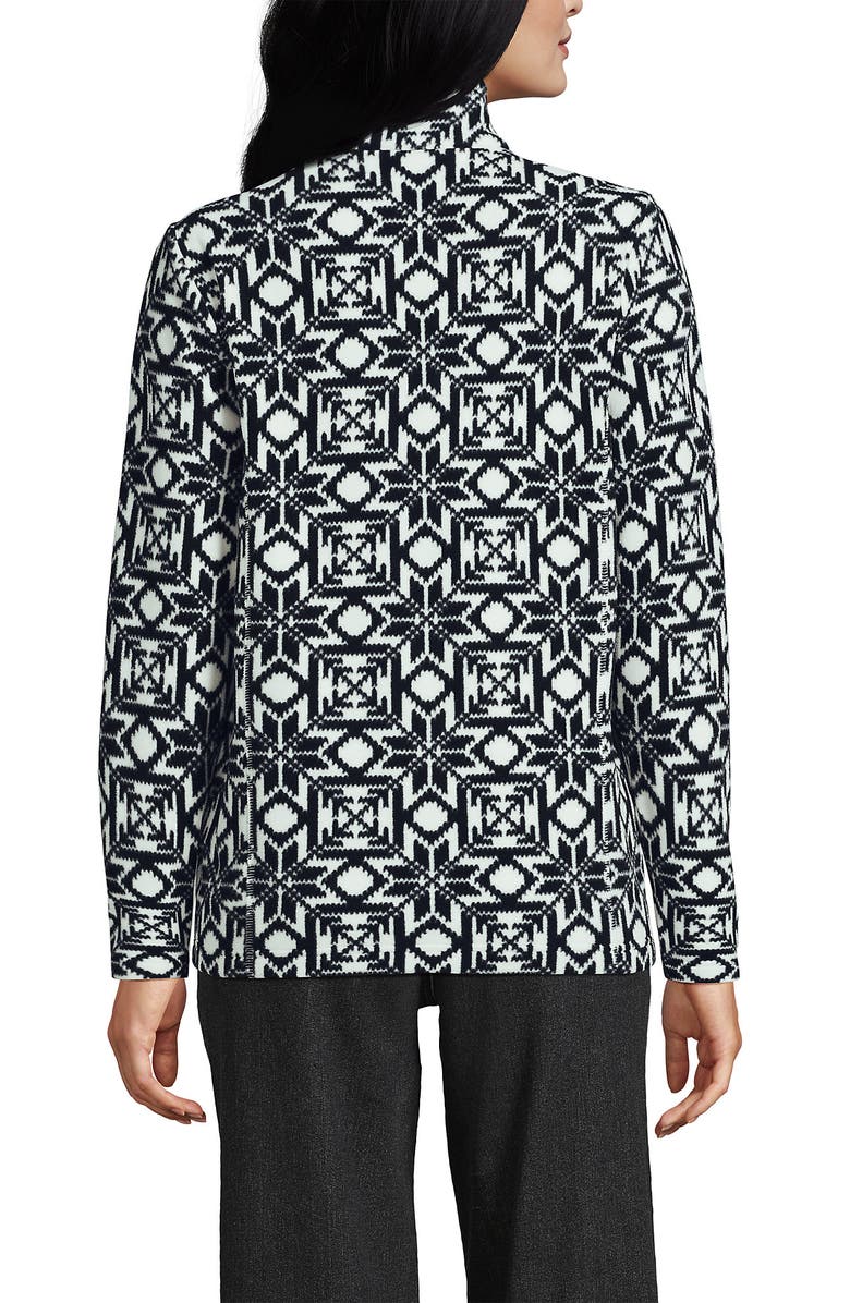 Lands' End Anyweather Fleece Quarter Zip Pullover, Alternate, color, Ivory/Black Snowflake
