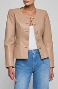 L'AGENCE Mariella Leather Blazer