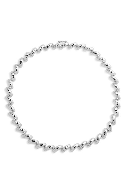 Lie Studio Lié Studio Sculptural Twist Necklace In Silver