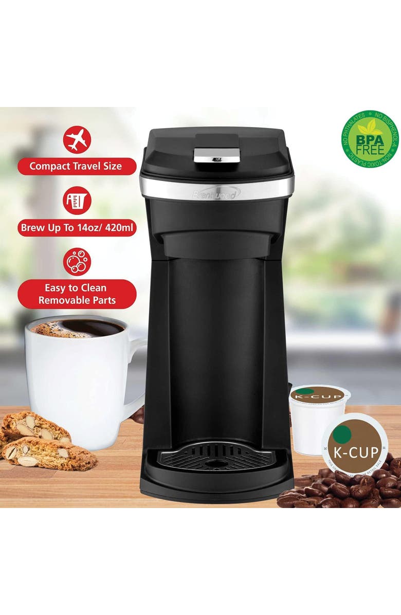 Brentwood New K-Cup Single Serve Coffee Maker, Alternate, color, Black