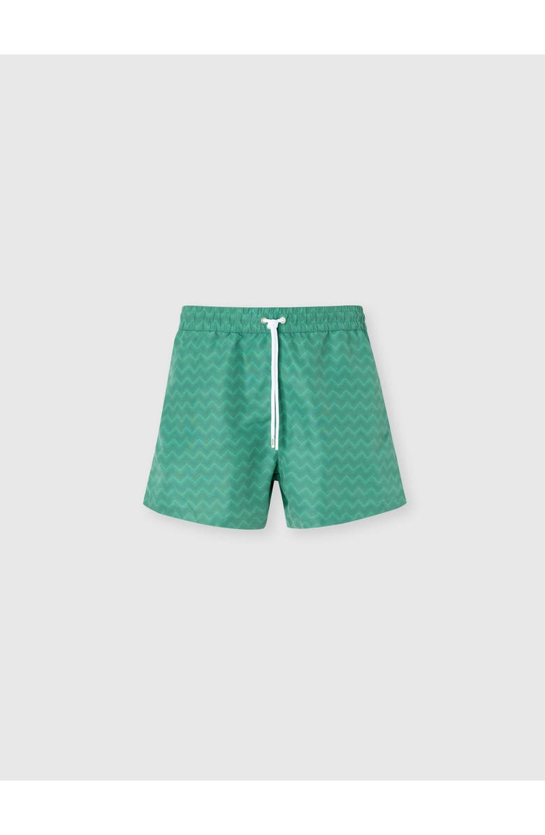 UM Mid-length Swim Shorts With Tone-on-tone Zigzag Print, Main, color, Green
