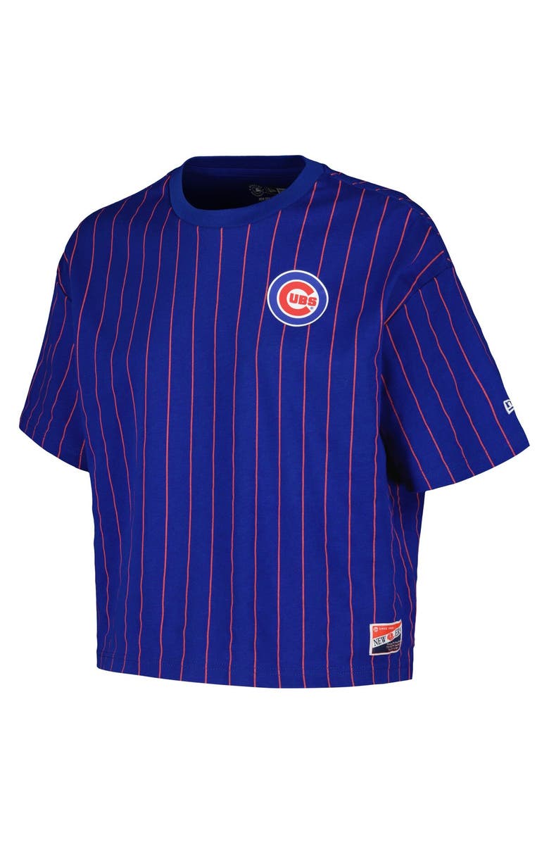 New Era Women's New Era Royal Chicago Cubs Boxy Pinstripe T-Shirt, Alternate, color, 