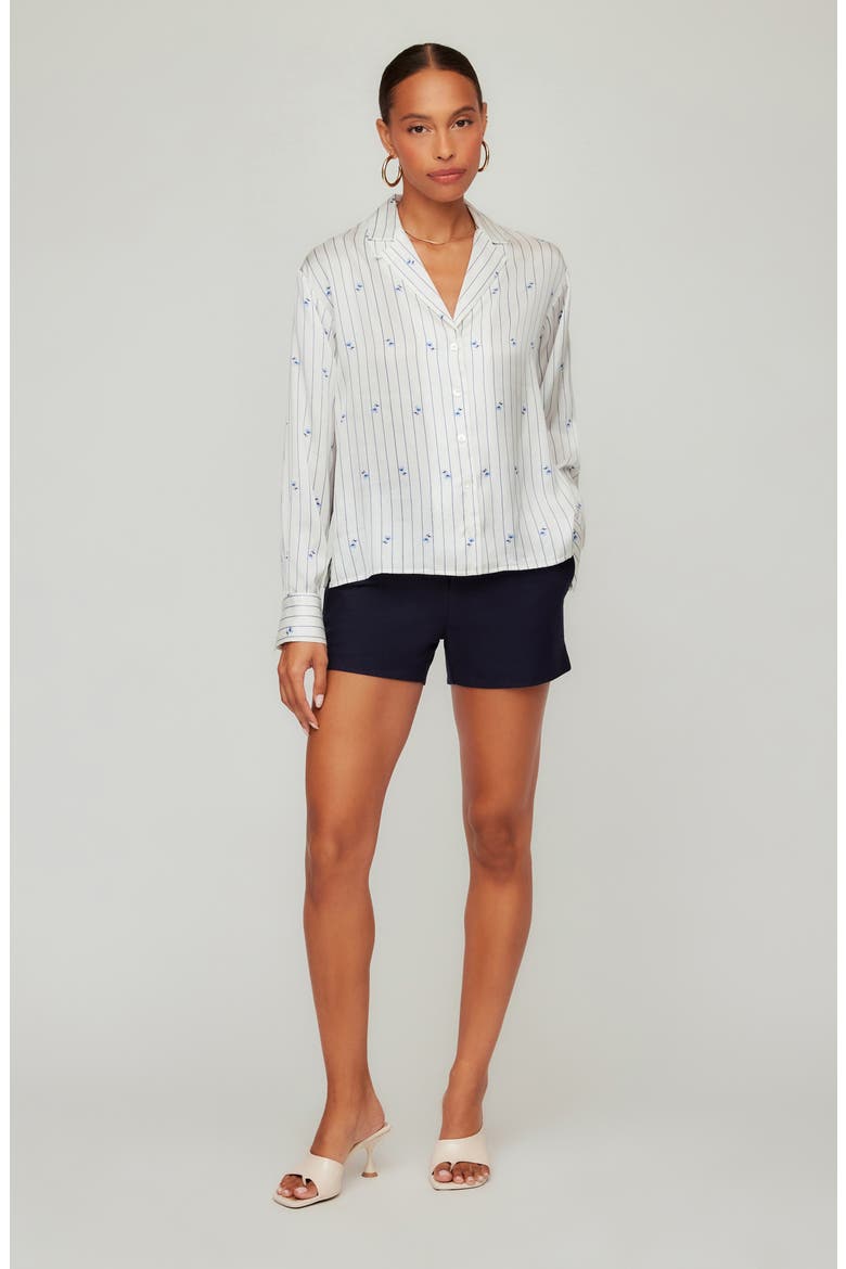 Lynette Print Shirt, Alternate, color, CREAM/ BLUE