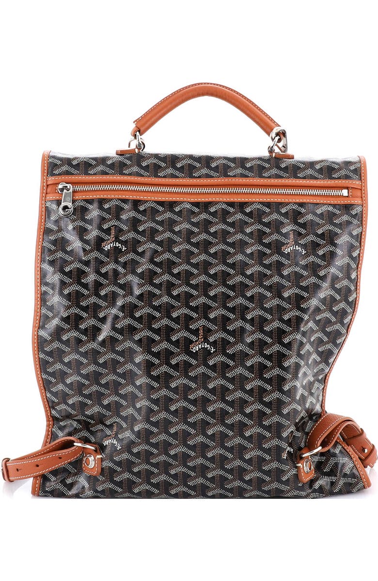 Pre-Owned Goyard Saint Leger Briefcase Backpack Coated Canvas, Alternate, color, Brown
