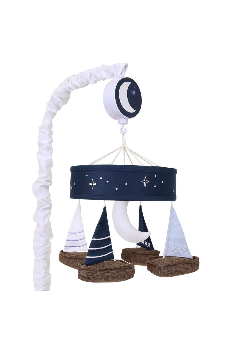 Little Skipper Sailboat & Moon Musical Baby Crib Mobile Soother Toy, Main, color, Blue