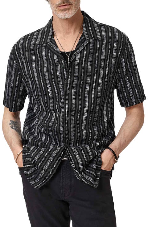 Dan Patterned Stripe Camp Shirt