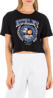 Hurley Academy Graphic Boxy Crop T-Shirt