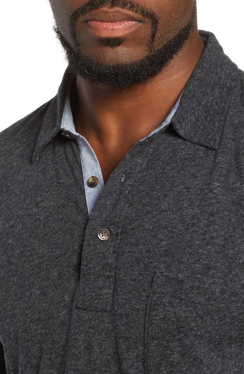 Faherty Luxe Heather Long Sleeve Polo, Alternate, color,