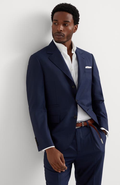 Brunello Cucinelli Prince Of Wales Blazer In Blue