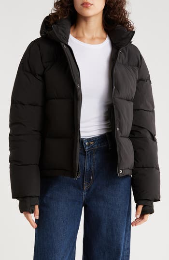 Missy Hooded Water Resistant Crop Puffer Jacket