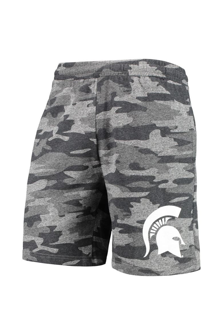 Men's Concepts Sport Charcoal/Gray Michigan State Spartans Camo Backup Terry Jam Lounge Shorts, Alternate, color, Charcoal